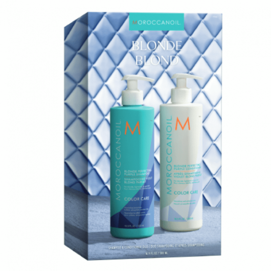 Set șampon și balsam Moroccanoil Blonde Perfecting Purple Duo 2x500ml